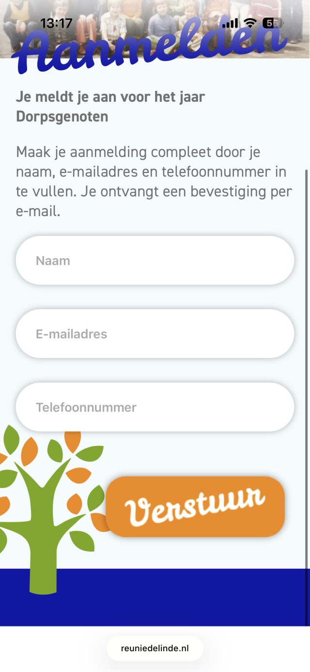 pagina 5 registratie site reunie de Linde